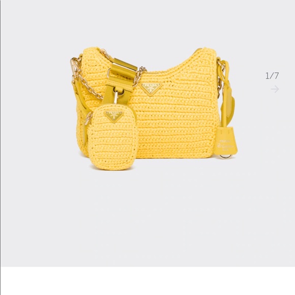 One week sale‼️ Prada Re-Edition 2005 yellow raffia bag - Picture 12 of 12